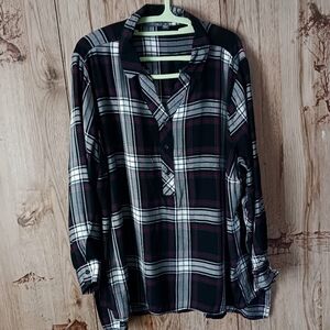 Alexander Jordan Glen Plaid Half Button Tunic Size XL